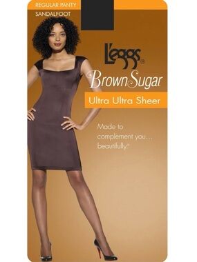 Brown Sugar NWT Ultra Ultra Sheer Pantyhose - Sandalfoot M jet black color